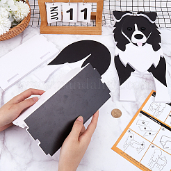 犬をテーマにした DIY 植木鉢の装飾用 PVC フォーム ボード  ディスプレイの装飾  ボーダーコリー  ブラック  220x151x340mm&nbsp;DIY-WH20005-10E