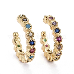 Brass Micro Pave Cubic Zirconia Cuff Earrings&nbsp;ZIRC-H109-06G
