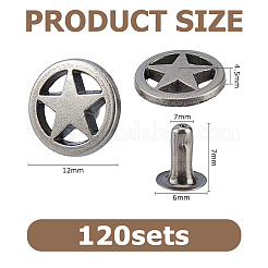 120 Bags Zinc Alloy Decorative Rivets&nbsp;FIND-FH0017-90B