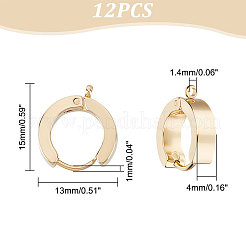 12Pcs 201 Stainless Steel Huggie Hoop Earrings Findings&nbsp;STAS-UN0043-22