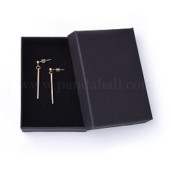 真鍮製ダングルスタンドピアス  304ステンレススチールの金具と厚紙製のジュエリーセットボックス付き  バー  ゴールドカラー  38.5mm  ピン：0.8mm&nbsp;EJEW-JE03093