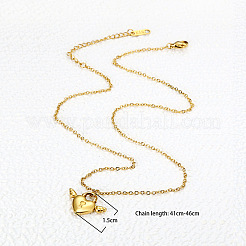 304 Stainless Steel Heart Lock with Angel Wings Pendant Necklaces for Women&nbsp;WG91D89-01