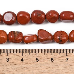 天然石レッドジャスパービーズ連売り  ナゲット  タンブルストーン  9~11x8~10x6~10mm  穴：0.8mm  約18~19個/連  6.89~7.28''（17.5~18.5センチメートル）&nbsp;GG-CBA787B-A14
