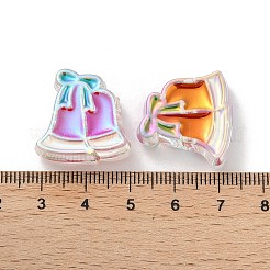 UVメッキアクリルビーズ  エナメル  虹色の  クリスマスデコレーションテーマ  クリスマス鐘  21x21x8.5mm  穴：3.5mm&nbsp;OACR-Z021-02K