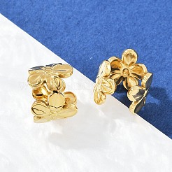 304ステンレススチールカフイヤリング  花  ゴールドカラー  12.5x10mm&nbsp;EJEW-B145-02G
