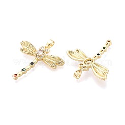 Brass Micro Pave Colorful Cubic Zirconia Pendants&nbsp;KK-T075-87G