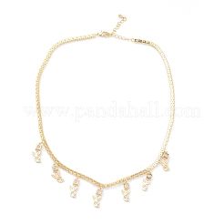 Brass Micro Pave Clear Cubic Zirconia Choker Necklaces&nbsp;NJEW-H308-02G