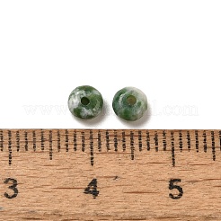 天然グリーンスポットジャスパービーズ  ロンデル  4.5x2.5mm  穴：1mm&nbsp;G-U008-01D