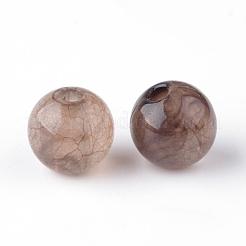 クラックアクリルビーズ  ツートン  ラウンド  キャメル  8mm  穴：1.5~2mm  約1840個/500g&nbsp;OACR-Q135-8mm-05