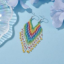 Boho 304 Stainless Steel with Glass Dangle Stud Earring&nbsp;EJEW-MZ00177
