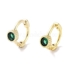 Brass Pave Cubic Zirconia Hoop Earrings for Women&nbsp;EJEW-L269-124G