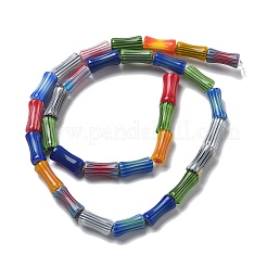 ハンドメイドミッレフィオーリ ランプワークビーズ連売り  竹の棒  ミックスカラー  11~12x5~6mm  穴：0.6mm  約33個/連  15.35インチ（39cm）&nbsp;LAMP-F035-06