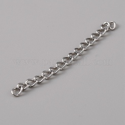 304 ステンレススチールカーブチェーンエクステンダー  エンドチェーン  ステンレス鋼色  45~50mm&nbsp;KK-WH0027-36