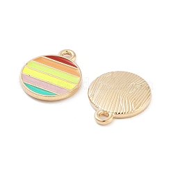 Light Gold Plated Alloy Enamel Charms&nbsp;ENAM-M219-12KCG-01