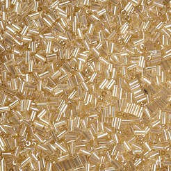 Transparent Colours Luster Glass Bugle Beads&nbsp;SEED-N005-001-A10