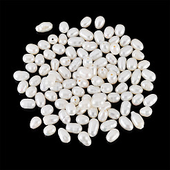 天然養殖淡水真珠ビーズ100個  ライス  グレードAB  乳白色  4~6x3.5~4mm  穴：0.6mm&nbsp;PEAR-TA0001-36