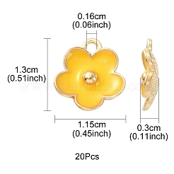 Light Gold Plated Alloy Enamel Pendants&nbsp;ENAM-YW0002-20G