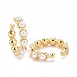 Acrylic Pearl Beaded Cuff Earrings&nbsp;EJEW-G288-06G