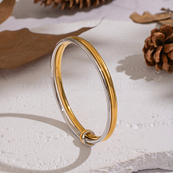 304 Stainless Steel Double Layered Plain Bangles for Women&nbsp;EC4936