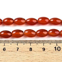 染め加工天然石瑪瑙ビーズ連売り  米のビーズ  レッドオレンジ  8.5~9x6mm  穴：1mm  約41個/連  14.76''（37.5センチメートル）&nbsp;G-T141-15A-02