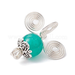 Imitation Jade Glass Bead Pendants&nbsp;PALLOY-JF02378-03