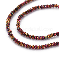 Electroplated Glass Beads Strands&nbsp;EGLA-S174-23D-05