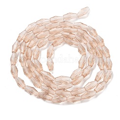 ガラスビーズ連売り  多面カット  双円錐形  バリーウッド  8x4x4mm  穴：1mm&nbsp;GLAA-R026-8x4mm-14