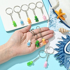 10Pcs 5 Colors Resin Tortoise Pendant Keychain&nbsp;KEYC-FS00018