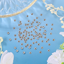 100個の真鍮ビーズキャップ  カドミウムフリー＆ニッケルフリー＆鉛フリー  プラチナ  4x1mm  穴：0.8mm&nbsp;KK-TADJ0001-33