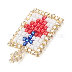 Glass Seed Beaded Pendants&nbsp;PALLOY-MZ01228-01