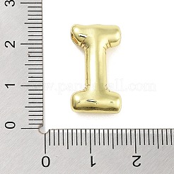 ラックメッキ真鍮チャーム  カドミウムフリー＆鉛フリー  長持ちメッキ  18KGP本金メッキ  文字I  21x11.5x5.5mm  穴：2.5~3x2.5mm&nbsp;KK-C055-01I-G