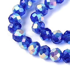 AB Color Plated Transparent Glass Rondelle Beads Strands&nbsp;EGLA-T029-4mm-10Q