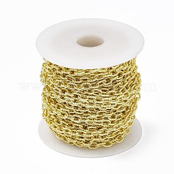 Handmade Brass Textured Cable Chains&nbsp;CHC-F015-23G