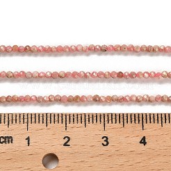 天然アルゼンチンロードナイトビーズ連売り  ラウンド  多面カット  2mm  穴：0.71mm  約240個/連  15.35''（39センチメートル）&nbsp;G-B107-A04-01