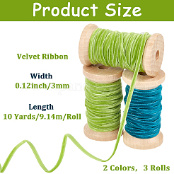 3 Rolls 2 Colors Velvet Ribbon&nbsp;OCOR-CP0001-20A