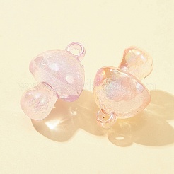透明なアクリルパーツ  キノコ  ミックスカラー  33x22mm  穴：3mm&nbsp;MACR-FS0001-54