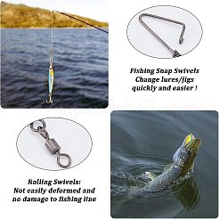90Pcs 9 Style Brass Fishing Snaps Swivels&nbsp;FIND-FH0004-40