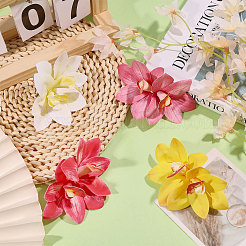 PVC ワニ口ヘアクリップ  花  合金ヘアクリップ付き  ミックスカラー  110~120x66~70x38mm  4個/セット&nbsp;PHAR-WH0011-18