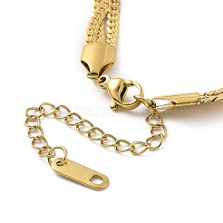 304 Stainless Steel Braided Cuban Link Chain Bracelet for Women&nbsp;LS-BJEW-P286-03G