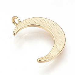 真鍮チャーム  ニッケルフリー  18KGP本金メッキ  ムーン  16.5x12x3mm  穴：1mm&nbsp;KK-T016-48G