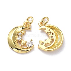 Brass Micro Pave Clear Cubic Zirconia Pendants&nbsp;ZIRC-L100-131G
