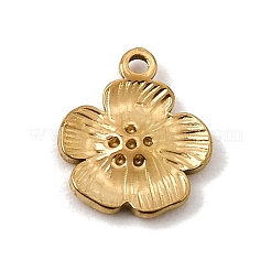 304ステンレススチールチャーム  花のチャーム  イオンプレーティング（ip）  18KGP本金メッキ  12x10x1.5mm  穴：1.2mm&nbsp;SA-CBAA487-11G