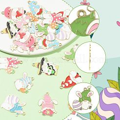 20Pcs 10 Styles Easter Alloy Enamel Pendants&nbsp;ENAM-FS0004-51