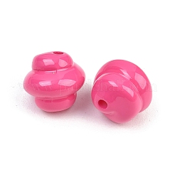 不透明なアクリルビーズ  焼き付け塗料  ショッキングピンク  16x16mm  穴：3mm&nbsp;OACR-H034-39I