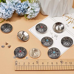 12 Sets 3 Colors Zinc Alloy Decorative Rivets&nbsp;BUTT-GF0001-21