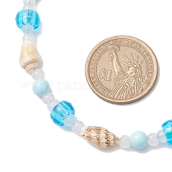 Summer Beach Natural Shell & Glass & Synthetic Turquoise Beaded Necklaces for Women&nbsp;NJEW-JN05247