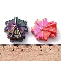 UVメッキレインボー虹色アクリルビーズ  観覧車  ミックスカラー  28.5x26.5x11.5mm  穴：2.9mm&nbsp;X-OACR-A029-15