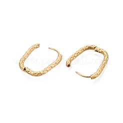 304ステンレススチールフープピアス  長方形  ゴールドカラー  21.5x16mm&nbsp;STAS-A091-17B-G