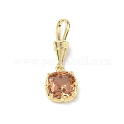 Brass Pave Cubic Zirconia Pendants&nbsp;CU-CBA6980-06G