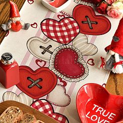 Heart Pattern Linen Tablecloth&nbsp;AJEW-WH20006-230